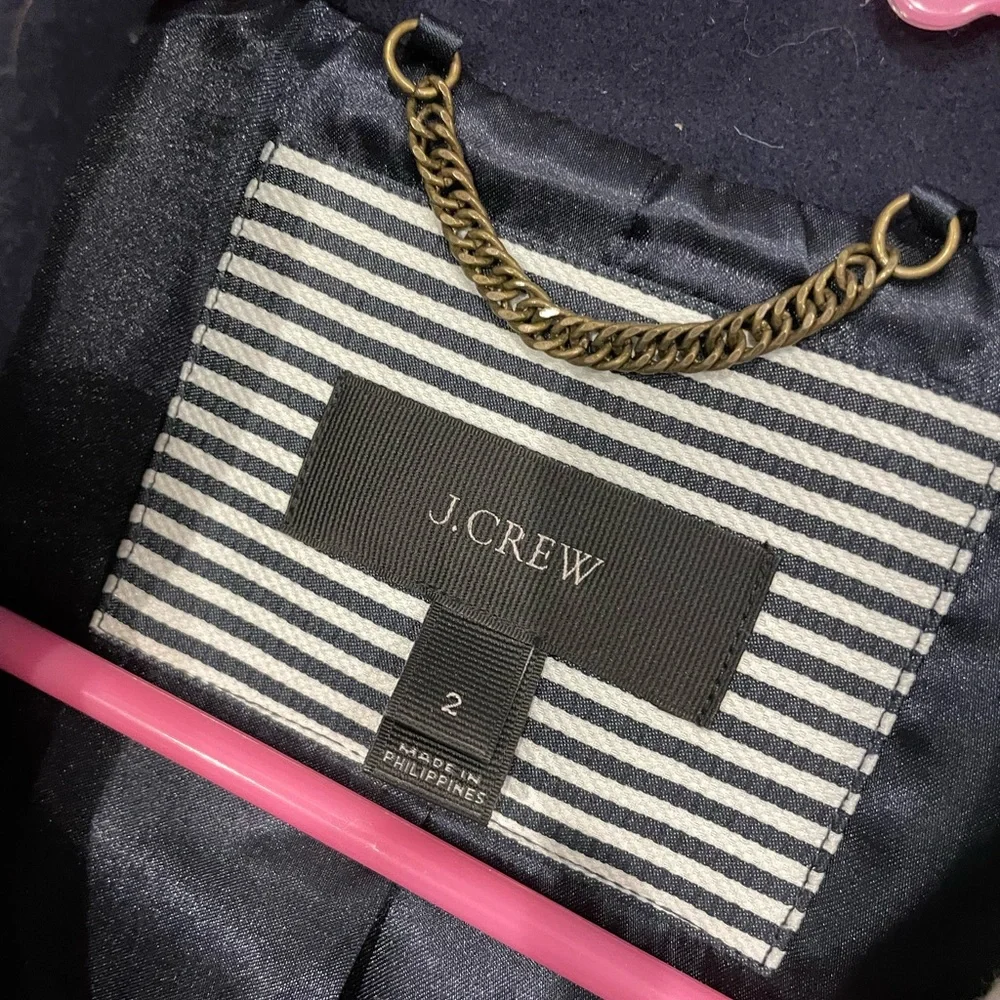 J. Crew Women's Red Colorblock Cocoon Funnelneck Wool Blend Coat - Picture 4 of 5